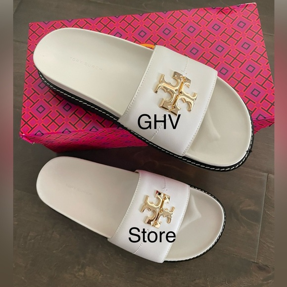 Tory Burch Everly Anatomic Lug Paris Nappa Slide - Picture 2 of 6
